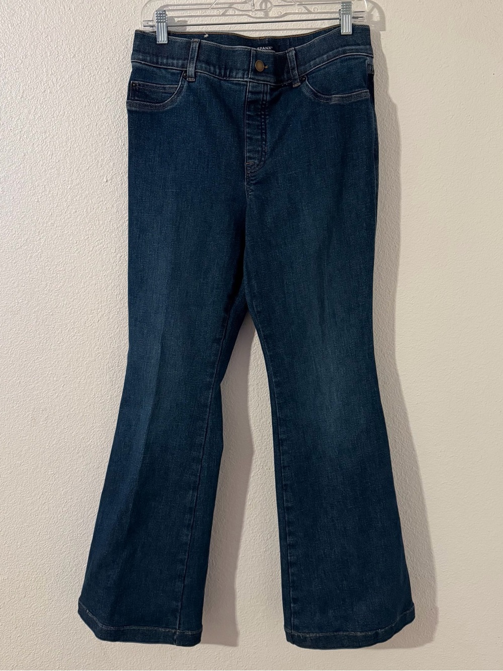 Spanx Shape Original EveryWear Flare Jeans Dark Wash High Rise Pull On Large